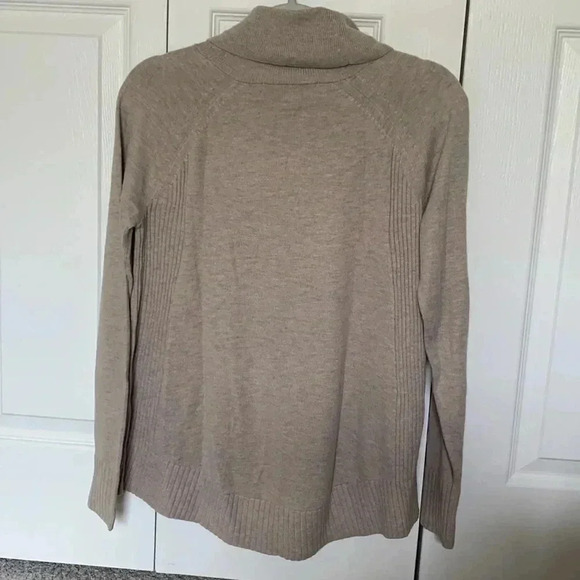 Loft Tan Cowl Turtleneck oversized Sweater - Picture 2 of 6